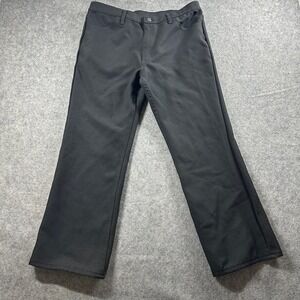 Wrangler Wrancher Dress Jeans Mens 34x28 Black Polyester Western Flare Slacks